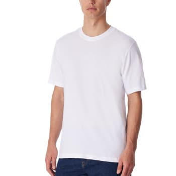 Schiesser Schiesser 2P Essentials American T-shirts Round Neck Hvit bomull 3XL Herre