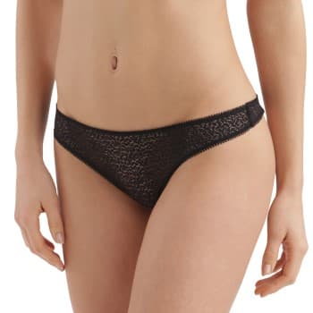 Dkny DKNY Truser Modern Lace Trim Thong Svart nylon Large Dame