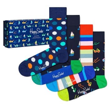 Happy Socks Happy socks Strømper 4P Navy Gift Box 650 Blå Str 41/46