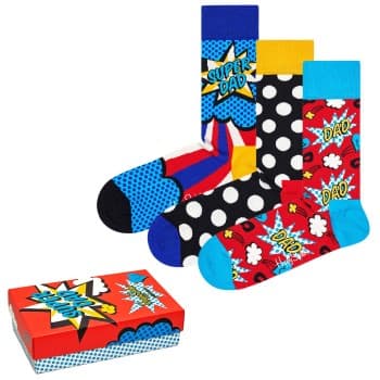 Happy socks Strømper 3P Fathers Day Gift Box Mixed bomull Str 36/40 Herre