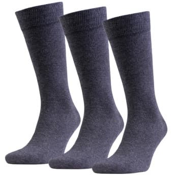 Amanda Christensen Amanda Christensen Strømper 3P True Combed Cotton Sock Antracit Str 35/38