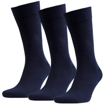Amanda Christensen Strømper 3P True Combed Cotton Sock Marine Str 35/38