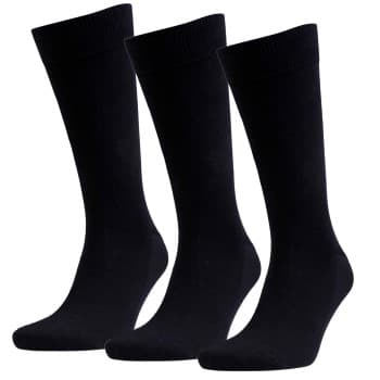 Amanda Christensen Strømper 3P True Combed Cotton Sock Svart Str 35/38