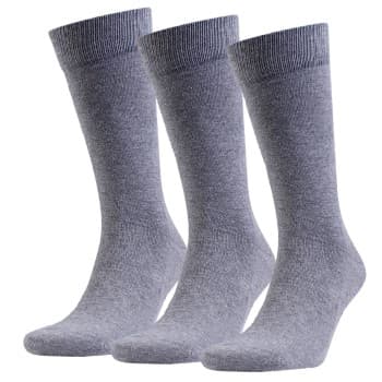 Amanda Christensen Amanda Christensen Strømper 3P True Combed Cotton Sock Grå Str 35/38
