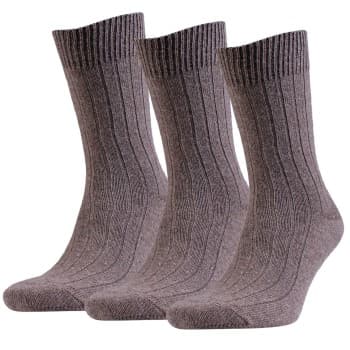 Amanda Christensen Amanda Christensen Strømper 3P Supreme Wool Sock Brun Str 47/50