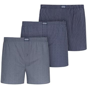 Jockey Jockey 3P Woven Soft Poplin Boxer Shorts Marine bomull XX-Large Herre