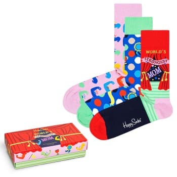 Happy socks Strømper 3P Mothers Day Gift Box Rosa/Blå bomull Str 36/40 Dame