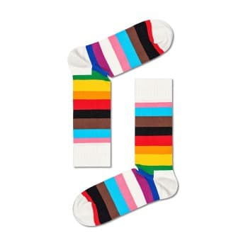 Happy Socks Happy socks Strømper 2P Pride Stripe Sock Hvit Mønster bomull Str 41/46