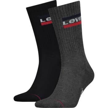 Levi's Levis Strømper 2P Sport Regular Cut Sock Svart/Grå Str 35/38