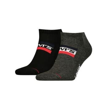 Levi's Levis Strømper 2P Sportswear Logo Low Cut Sock Grå/Svart Str 35/38