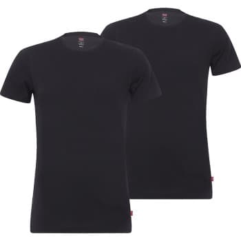 Levi's Levis 2P Base Crew Neck T-shirt Svart bomull Small Herre