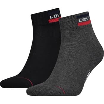 Levi's Levis Strømper 2P Sport Mid Cut Sock Svart/Grå Str 35/38