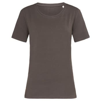 Stedman Claire Relaxed Women Crew Neck Sjokolade ringspunnet bomull X-Small Dame