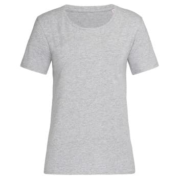 Stedman Claire Relaxed Women Crew Neck Gråmelerad ringspunnet bomull X-Small Dame