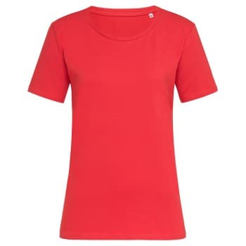Stedman Claire Relaxed Women Crew Neck Rød ringspunnet bomull X-Small Dame