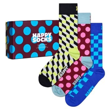 Happy socks Strømper 3P Classic Multi Color Socks Gift Box Multi-colour-2 bomull Str 41/46