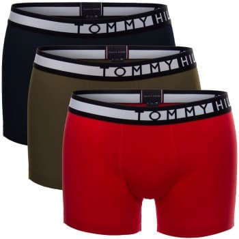 Tommy Hilfiger 3P Logo Trunk Blå/Rød økologisk bomull Medium Herre