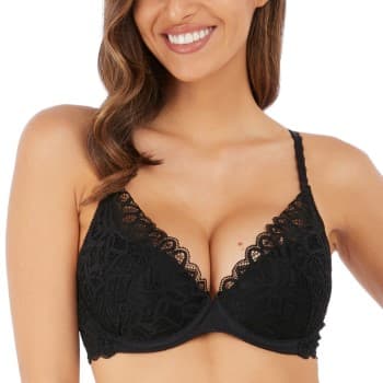 Wacoal Wacoal BH Raffine Plunge Push Up Bra Svart B 80 Dame