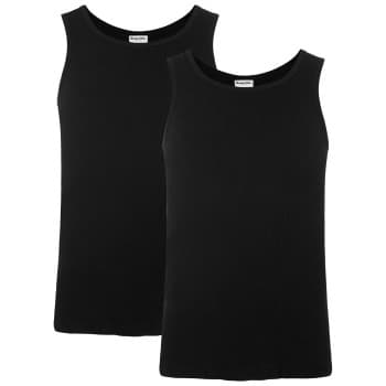 Resteröds 2P Organic Cotton Tank Top Slim Fit Svart økologisk bomull Large Herre