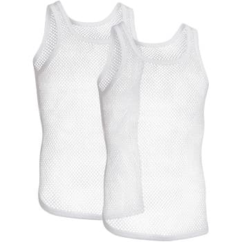 Resteröds Resteröds 2P Organic Cotton Net Singlet Hvit økologisk bomull Large Herre