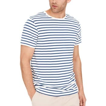 Resteröds Resteröds Bamboo Crew Neck Blåstripete 2XL Herre