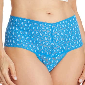Hanky Panky Truser 2P Cross Dyed Leopard Retro Thong Blå Mønster One Size Dame