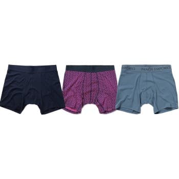 Panos Emporio Panos Emporio 3P Base Bamboo Cotton Boxer Blå/Rosa X-Large Herre