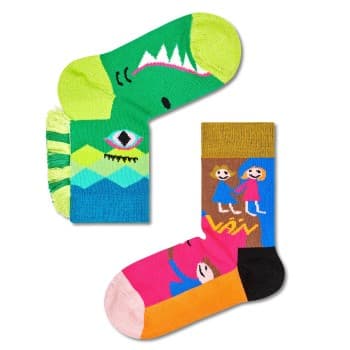 Happy socks Strømper Rock Your Socks Friend Kids Sock Grønn Mønster bomull 4-6 år Barn
