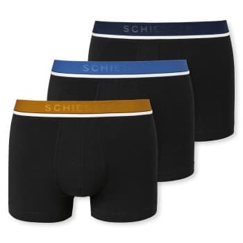 Schiesser 3P 95-5 Organic Cotton Rio Boxer Svart/Blå bomull Medium Herre