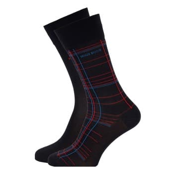 BOSS BOSS Strømper 2P Logo Mercerized Cotton Sock Mørkblå Str 39/42