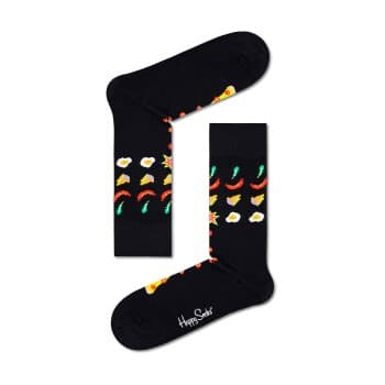 Happy Socks Happy socks Strømper Pizza Invaders Sock Svart mønstret bomull Str 36/40