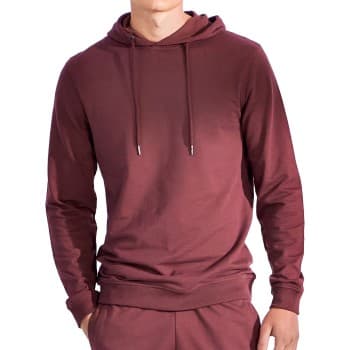 Bread and Boxers Organic Cotton Men Hooded Shirt Vinrød Small Herre
