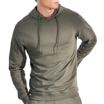 Bread and Boxers Organic Cotton Men Hooded Shirt Skogsgrønn Small Herre