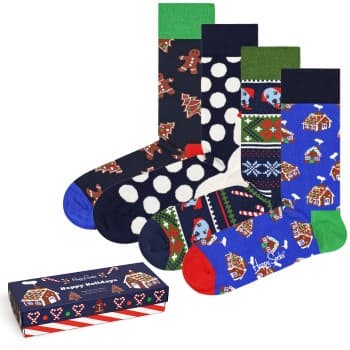 Happy socks Strømper 4P Gingerbread Cookies Gift Box Mixed bomull Str 41/46