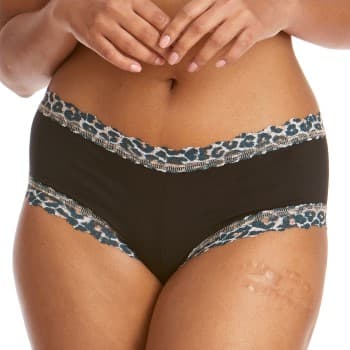 Hanky Panky Truser 2P Classic Cotton Boyshort Svart mønstret bomull Medium Dame