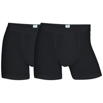 Dovre Dovre 2P Organic Cotton Boxer With Fly Svart økologisk bomull Small Herre