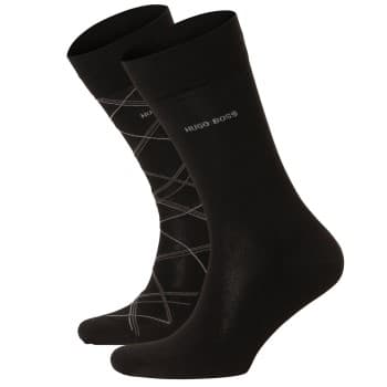 BOSS BOSS Strømper 2P Check Cotton Sock Svart Str 39/42