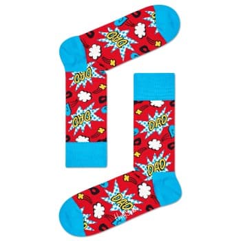 Happy socks Strømper Dad Sock Rød bomull Str 36/40 Herre