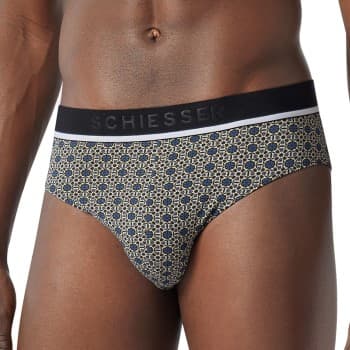 Schiesser 3P 95-5 Organic Cotton Briefs 3-pack Svart mønstret bomull Large Herre