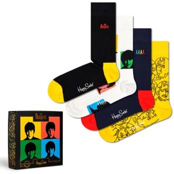Happy Socks Happy socks Strømper 4P The Beatles Gift Box Svart bomull Str 36/40