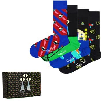 Happy Socks Happy socks Strømper 4P Space Socks Gift Box Svart bomull Str 41/46