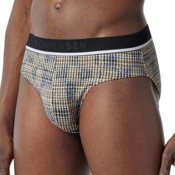 Schiesser 3P 95-5 Organic Cotton Briefs, Rio 3-pack Svart m Beige bomull Large Herre