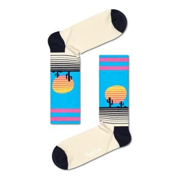 Happy Socks Happy socks Strømper 2P Sunset Sock Hvit/Blå Str 36/40