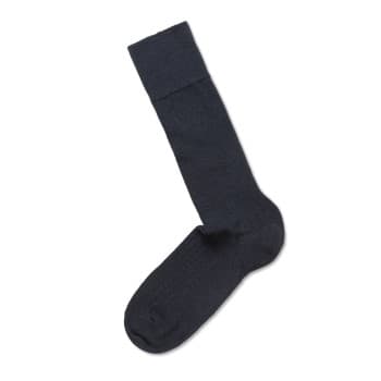 Panos Emporio Panos Emporio Strømper 2P Premium Mercerized Wool Rib Socks Mørkblå One Size Herre