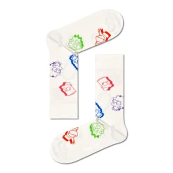 Happy Socks Happy socks Strømper 2P The Simpsons Family Faced Socks Beige bomull Str 41/46