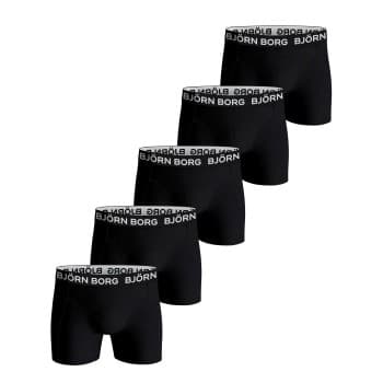 Björn Borg 5P Cotton Stretch Boxer 1719 Svart/Hvit bomull X-Small Herre