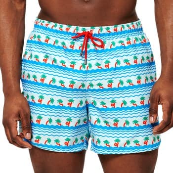 Happy Socks Happy socks Badebukser Palm Beach Swim Shorts Blå Mønster polyester Large Herre