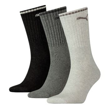 Puma Puma Strømper 3P Crew Sock Stripe Svart/Grå Str 47/49