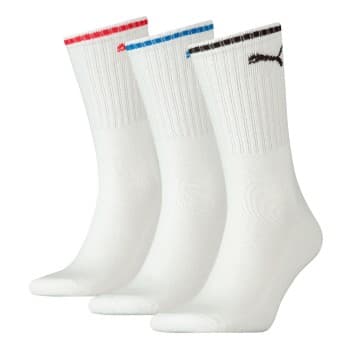 Puma Puma Strømper 3P Crew Sock Stripe Hvit Str 47/49