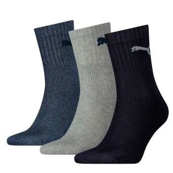 Puma Puma Strømper 3P Short Crew Unisex Socks Marine/Grå Strl 35/39